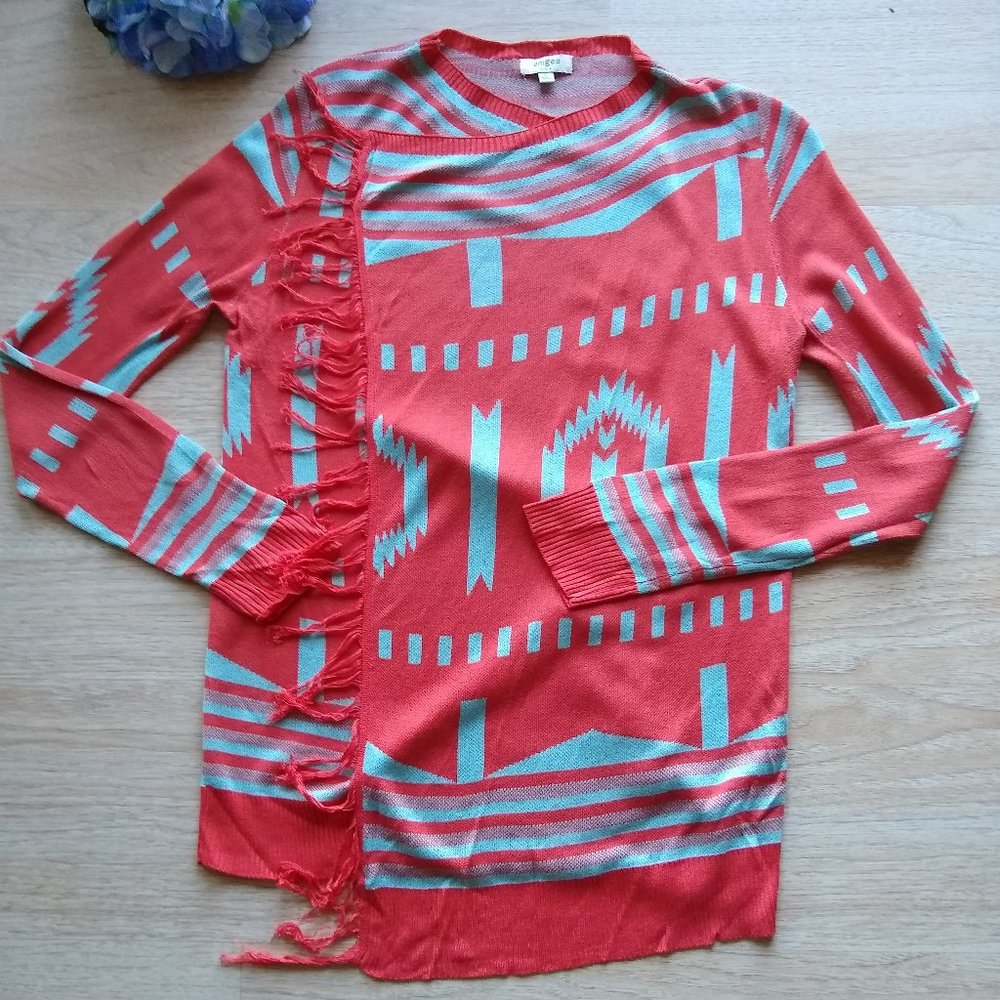 Umgee Aztec Fringe Boho Open Front Cardigan - image 6